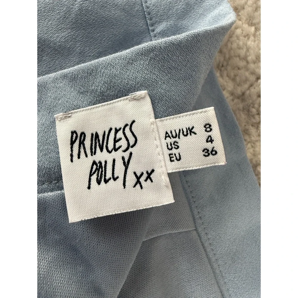 Princess Polly Size‎ 4 Minimalist Career Mini Pencil Skirt Blue Zip Cotton